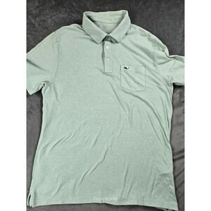 Vineyard Vines Shirt Mens Medium Polo Outdoors Golf Edgartown Green‎ Tech Hike